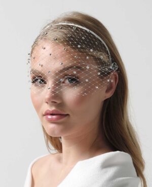 Νυφικό βέλο | BB-553 Birdcage | Swarovski strass