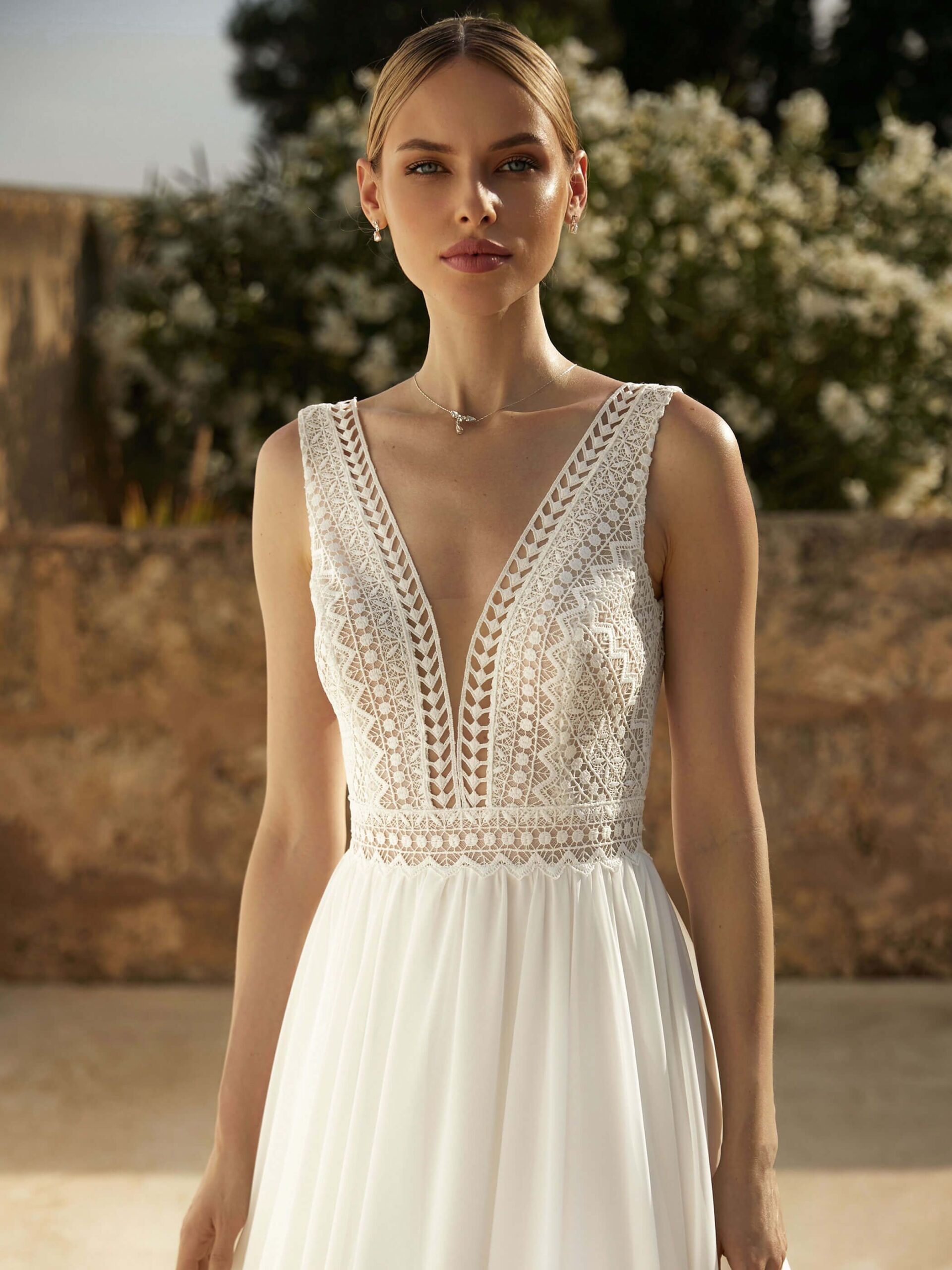 Νυφικό φόρεμα από σιφόν & δαντέλα | Miley - Image 3