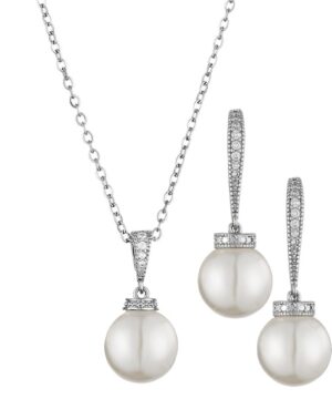 Διαχρονικό νυφικό σετ με πέρλες και ζιργκόν | ST103