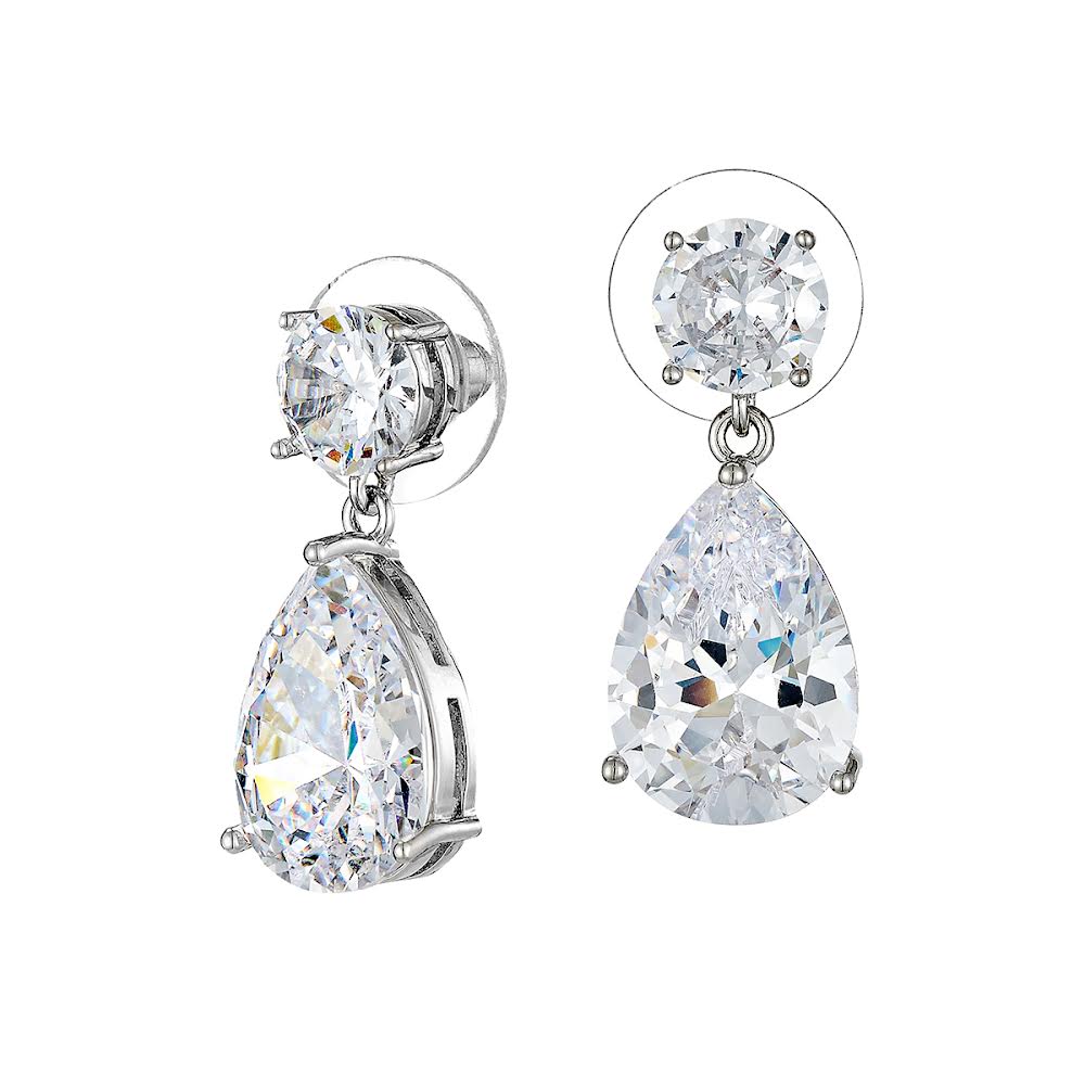 Νυφικό λαμπερό σετ | Κολιέ με σκουλαρίκια από ζιργκόν | JS101 - Image 5