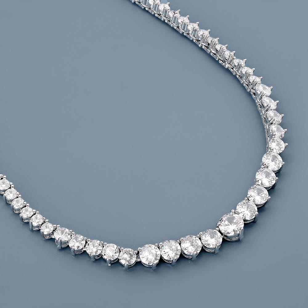 Νυφικό λαμπερό κολιέ με ζιργκόν | NC115