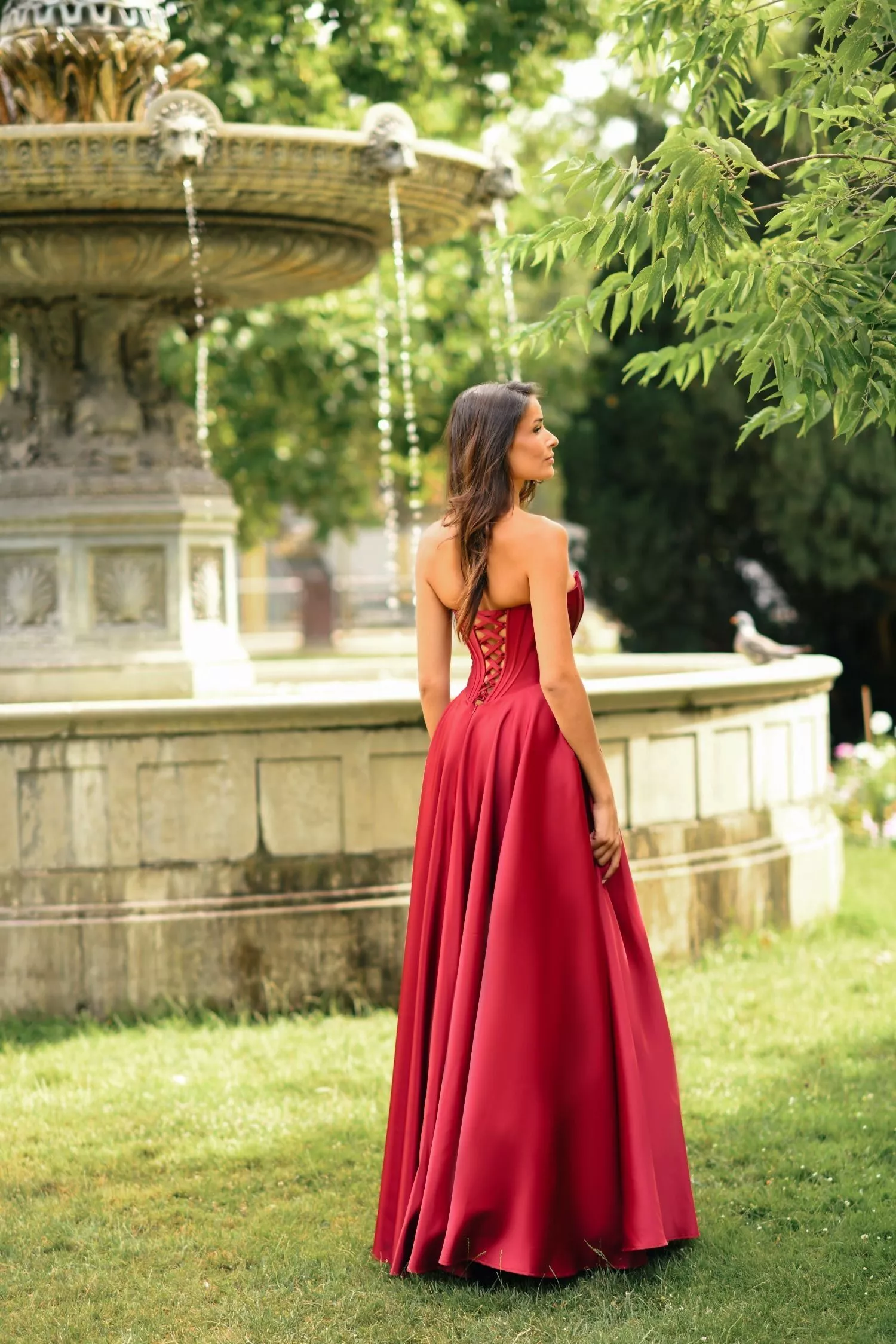 Maxi Φόρεμα σατέν | Marisa PL6225 - Image 4