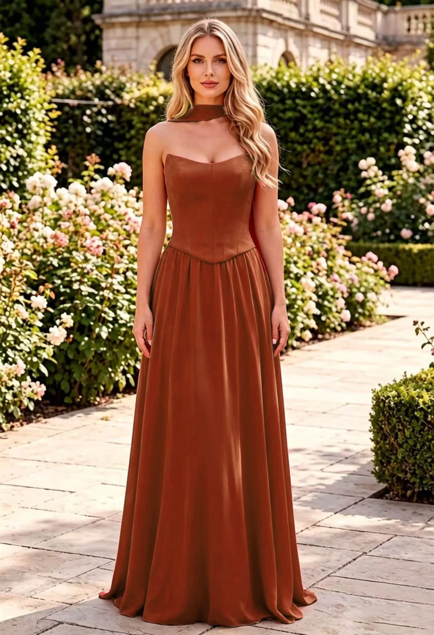 Maxi σατέν Φόρεμα | Sienna PL25128 - Image 13