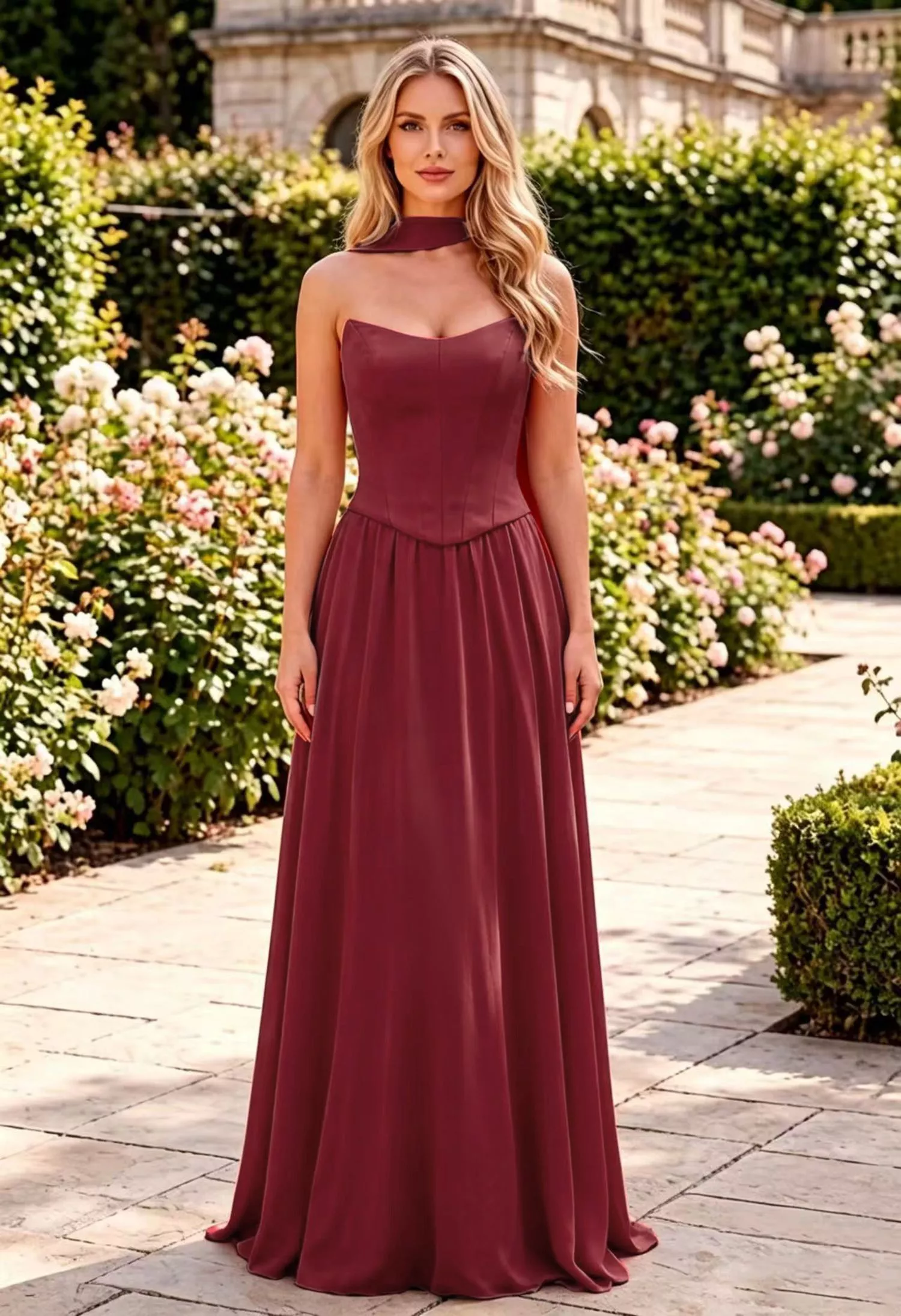 Maxi σατέν Φόρεμα | Sienna PL25128 - Image 11